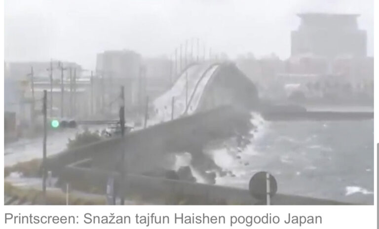 Snažan tajfun Haishen pogodio Japan, evakuacija za 1,6 miliona ljudi (VIDEO)