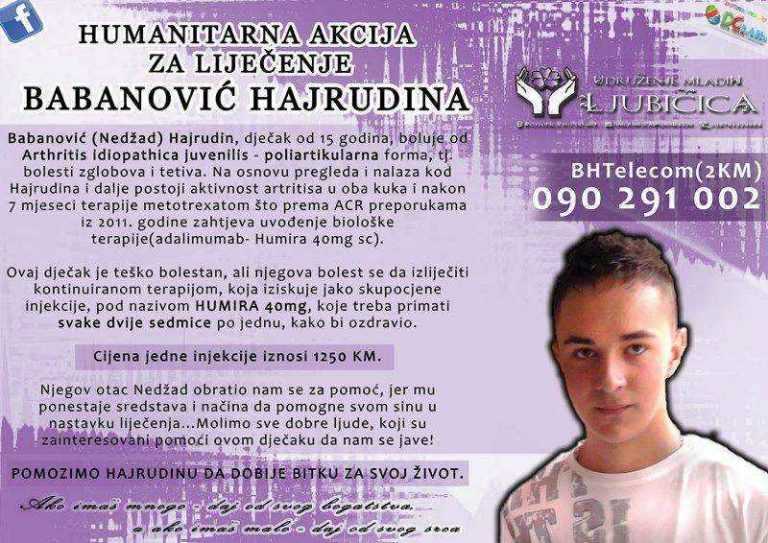 BUDIMO HUMANI: Pomozimo Babanović Hajrudinu da dobije bitku za svoj život!