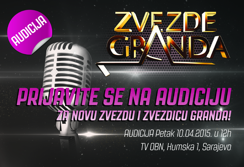 AUDICIJA ZA ZVEZDE & ZVEZDICE GRANDA: U petak na TV OBN