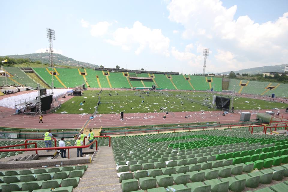 Stadion Koševo se čisti, nakon uklanjanja opreme znat će se stepen oštećenja terena