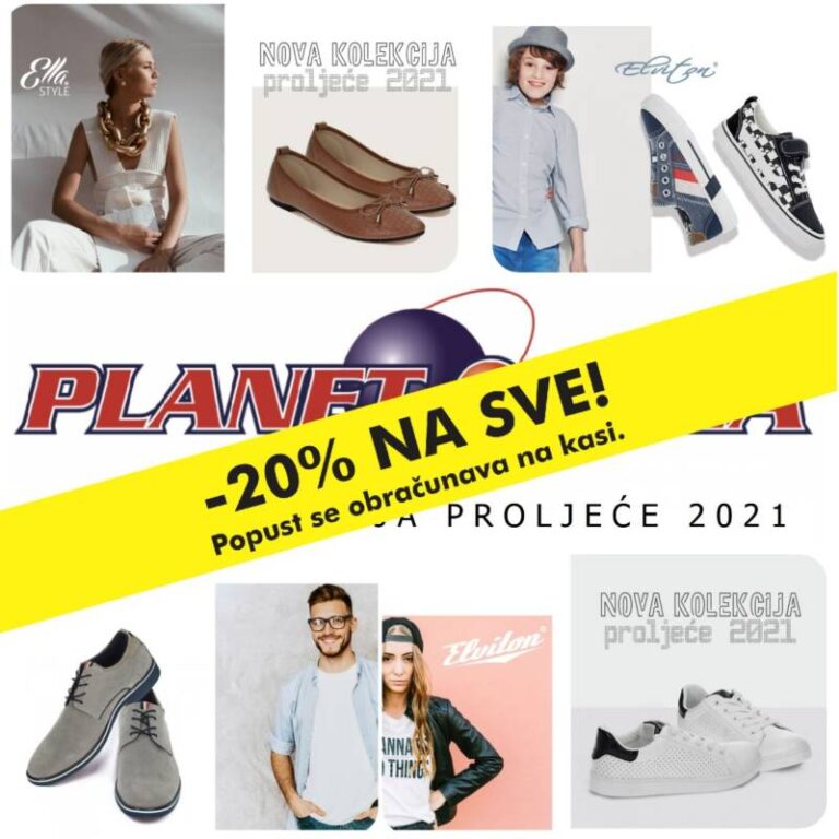 PLANET OBUĆA ZENICA: POPUSTI OD -20%  NA SVE OD 26. MARTA