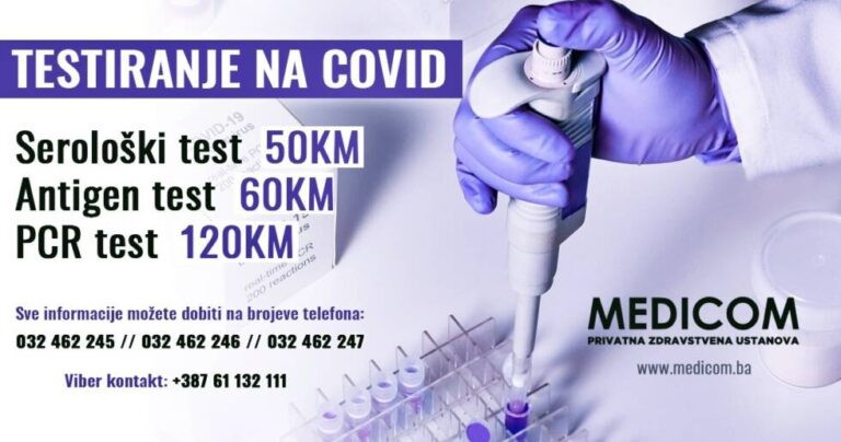 MEDICOM ZENICA: Testiranje na COVID-19 i nedjeljom