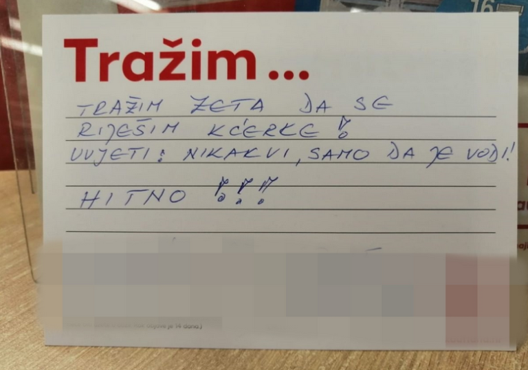 U prodavnici ostavila oglas da traži zeta, dio s uvjetima je urnebesan