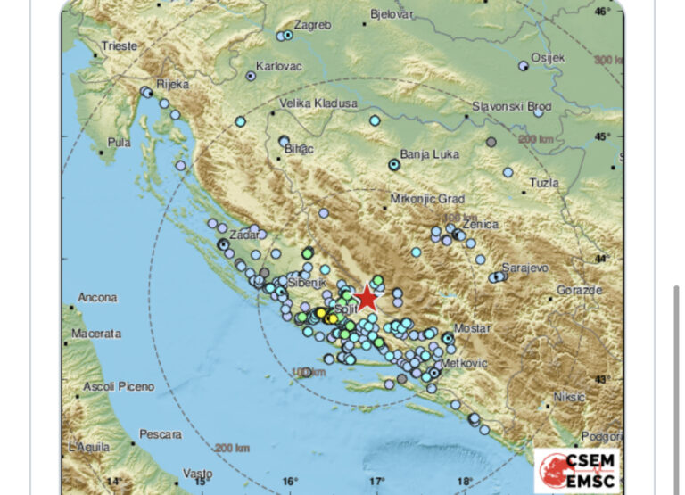 Dalmaciju pogodio zemljotres jačine 5,1 stepen po Rihteru