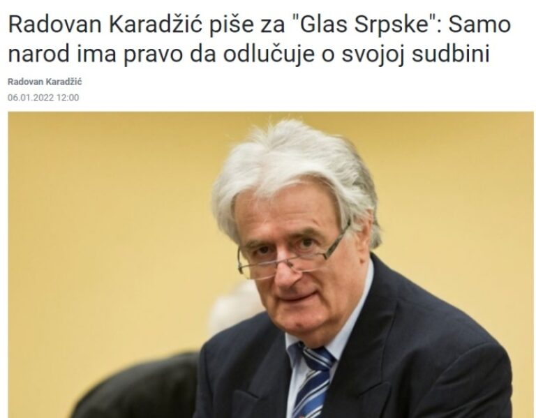 Izrugivanje žrtvama genocida: Zločinac Karadžić iz zatvora piše za “Glas Srpske” i slavi 30 godina RS-a