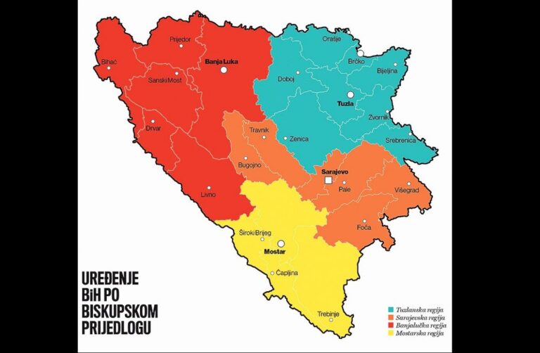 Crkva i biskupi protiv trećeg entiteta: Ovako bi izgledala BiH bez entiteta i kantona