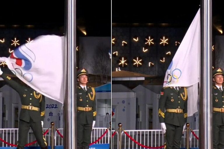 Kineski vojnik zaglavio pod zastavom Olimpijskih igara pa u stilu završio posao (VIDEO)