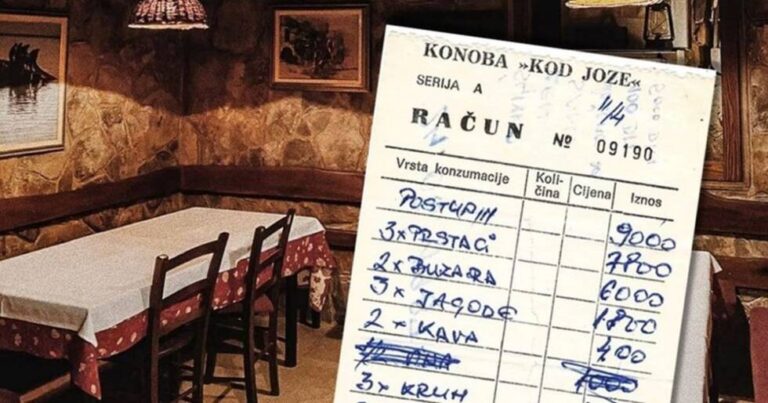 Restoran objavio račun iz 1987. godine: Pogledajte cijene nekada