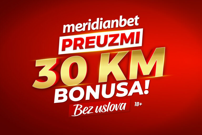 KLADIONICA MERIDIAN DAJE BONUS BEZ USLOVA! Registruj se i preuzmi POKLON OD 30KM!