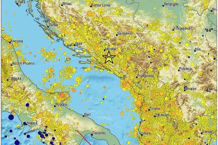 Objavljena karta svih zemljotresa u našem regionu od 1960. godine