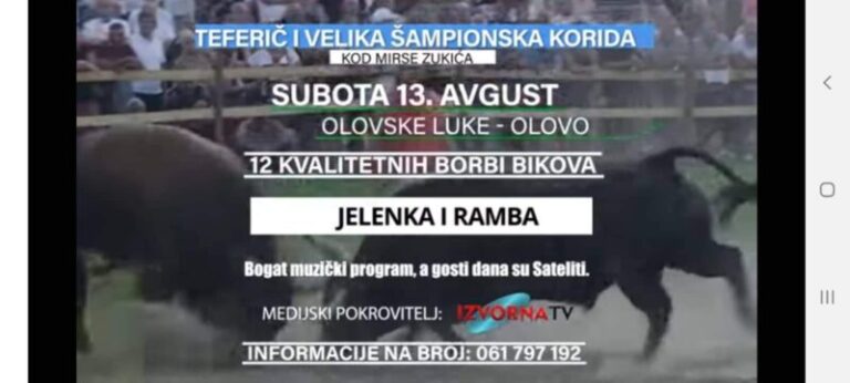 U subotu velika korida u Olovskim Lukama, autobusima stižu posjetioci iz cijele BiH, Hrvatske i Srbije, dolaze i Sateliti 