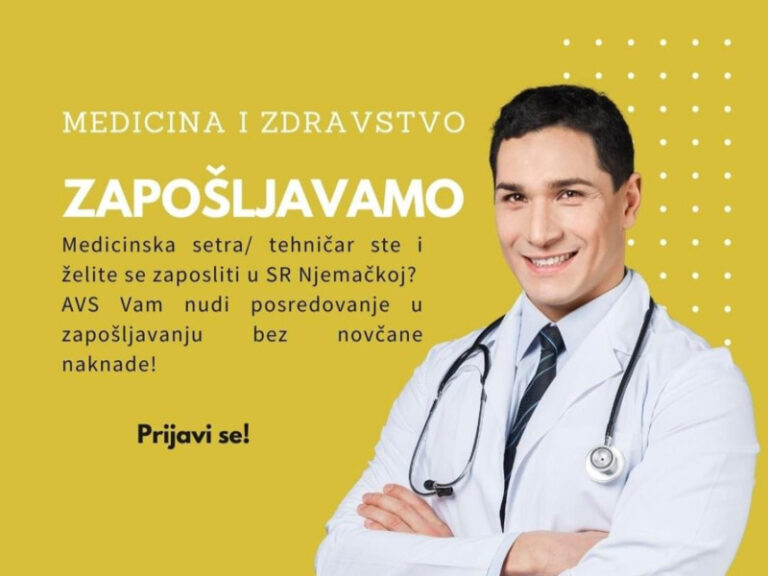 AVS: Potrebne medicinske sestre/tehničari za rad u Njemačkoj, dostupna i radna mjesta na kruzerima