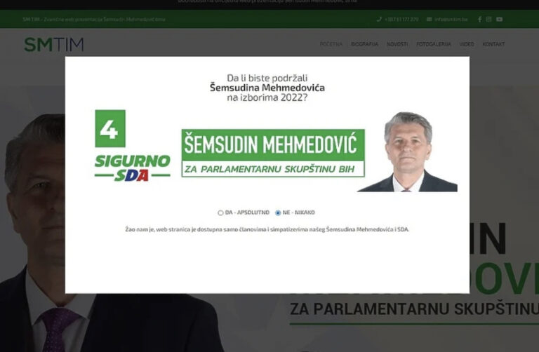 Mehmedović na zanimljiv način preko web stranice “za simpatizere” sakuplja sigurne glasače