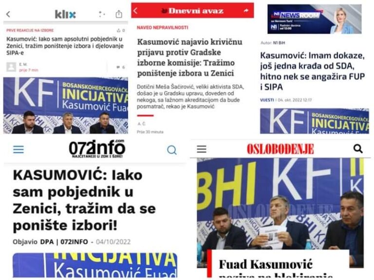 Mediji u BiH bruje o izbornoj krađi u Zenici, hoće li reagirati Tužilaštvo?