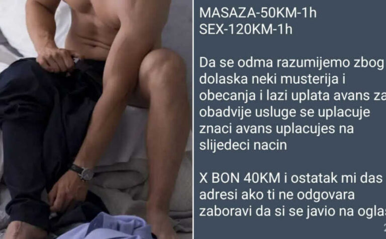 Sve više muškaraca u oglasima nudi seksualne usluge: “Zreo muškarac, 45 godina, traži momka do 30 godina”