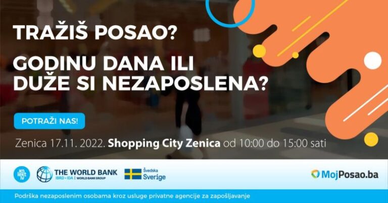 Podrška nezaposlenim ženama – 17. novembra u Shopping City Zenica