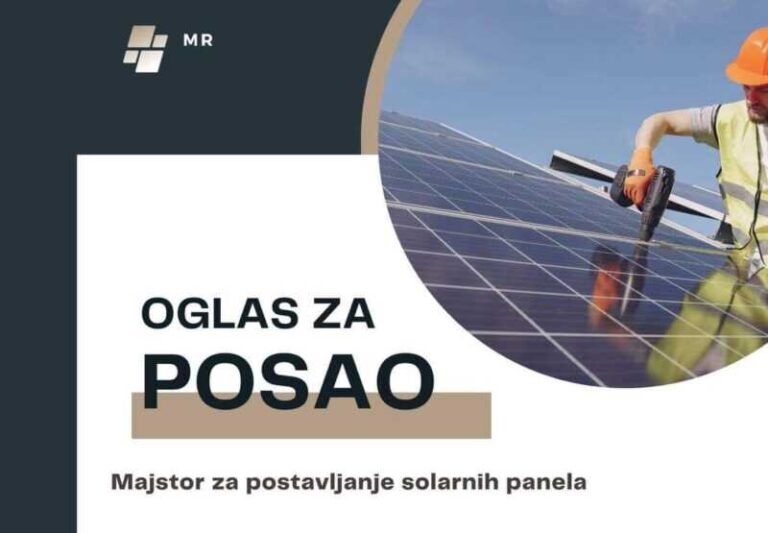 OGLAS ZA POSAO: Potrebni majstori za postavljanje solarnih panela u Njemačkoj