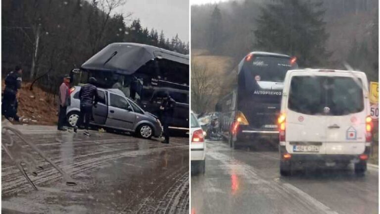 Automobil podletio pod autobus FK Velež