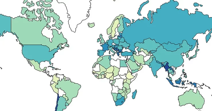 Mapa pokazuje zemlje svijeta prema broju pušača, evo gdje se na listi nalazi BiH