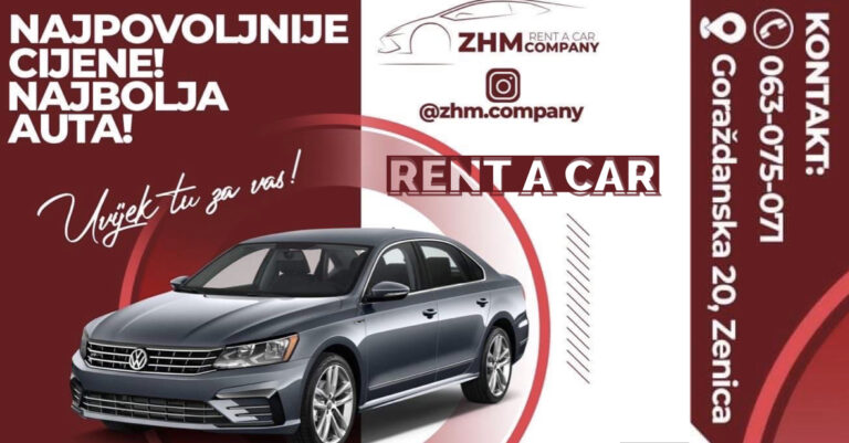 ZHM COMPANY: Iznajmite vozilo u najpouzdanijoj rent a car agenciji u Zenici po najpovoljnijim cijenama