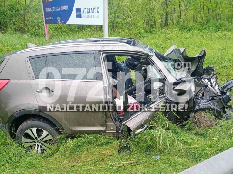 POTPUNO SMRSKANA KIA: Poginuli kod Žepča iz Sarajeva (FOTO/VIDEO)