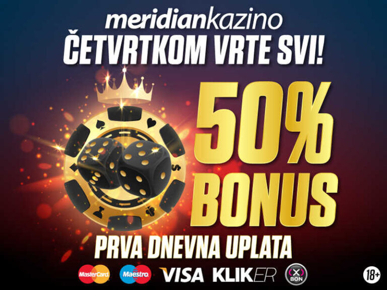 Meridian kazino: Četvrtkom depozit vrijedi više!