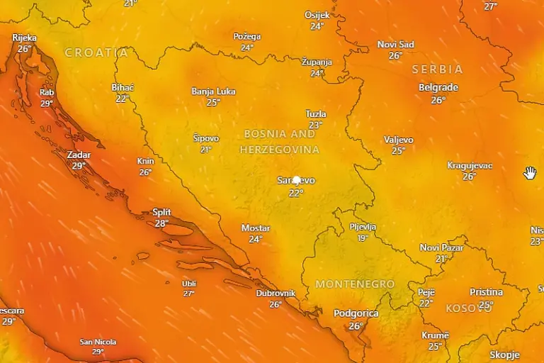 U narednim danima će temperatura pasti za 10 stepeni celzija