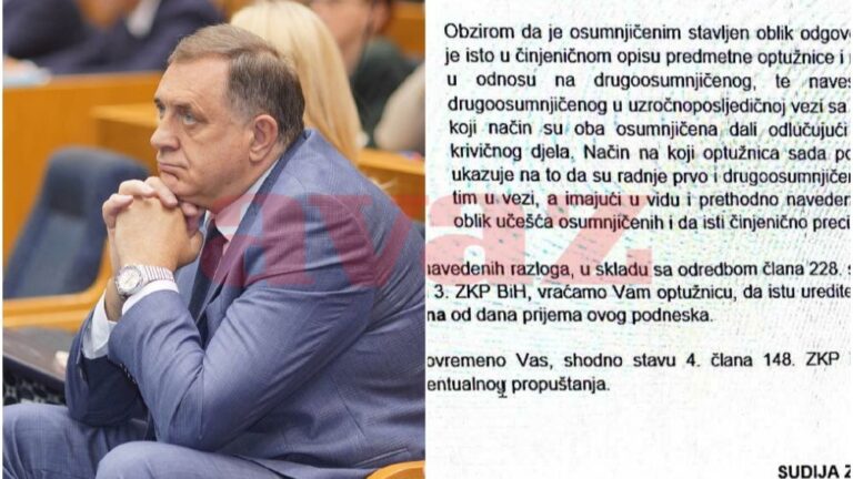 Objavljujemo odluku Suda BiH: Ovo je razlog vraćanja na doradu optužnice protiv Dodika i Lukića!