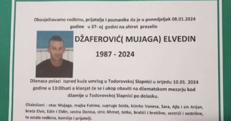 Tužan dan: Preminuo 37-godišnji Džaferović Elvedin