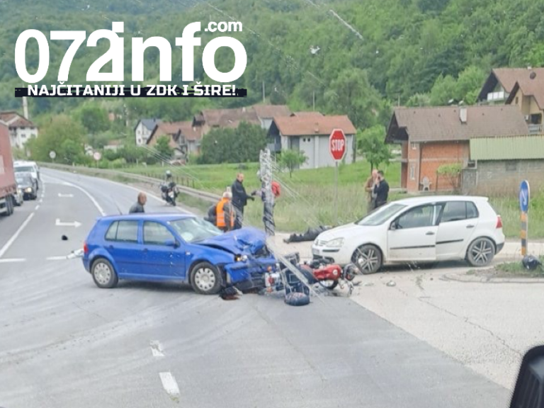 NESREĆA NA M-17: Sudar motora i automobila, ima povrijeđenih