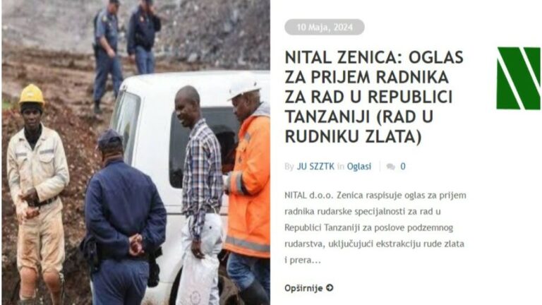 Firma iz Zenice traži radnike za rad u rudniku zlata u Tanzaniji
