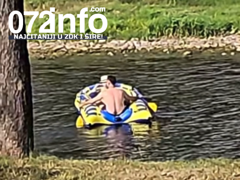 SPAS OD VRUĆINE: Zeničanin sa gumenim čamcem plutao rijekom Bosnom