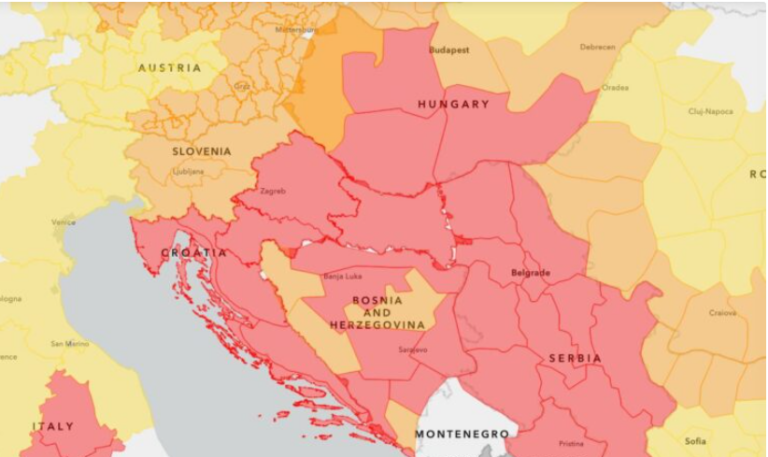 EU meteoalarm upozorenje: Veći dio BiH u “crvenom” naredna dva dana, mogući kvarovi na infrastrukturi