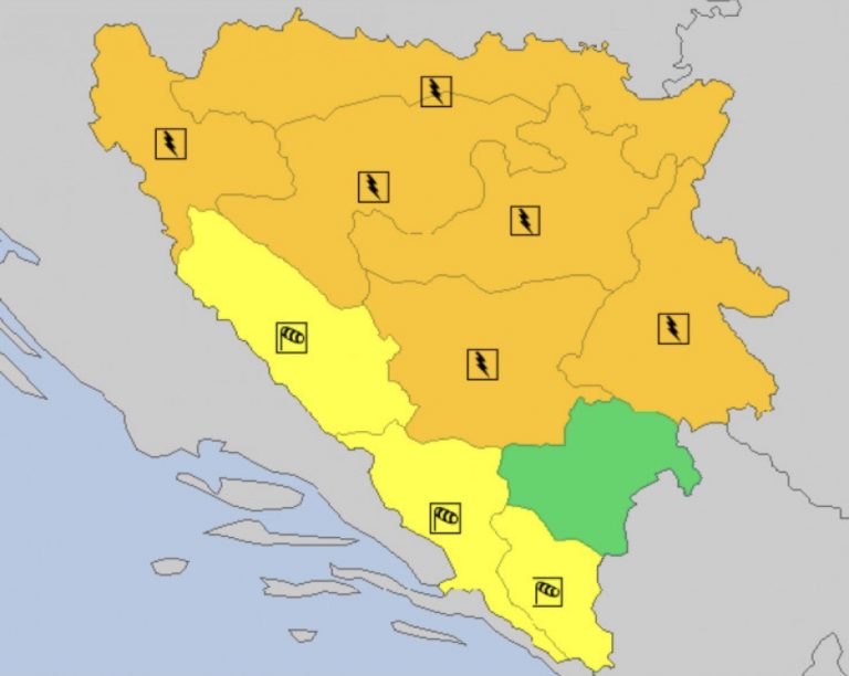 Aktiviran narandžasti meteoalarm za Bosnu i Hercegovinu