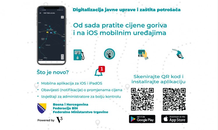 Aplikacija o cijenama goriva u FBiH dostupna i za iOS mobilne uređaje