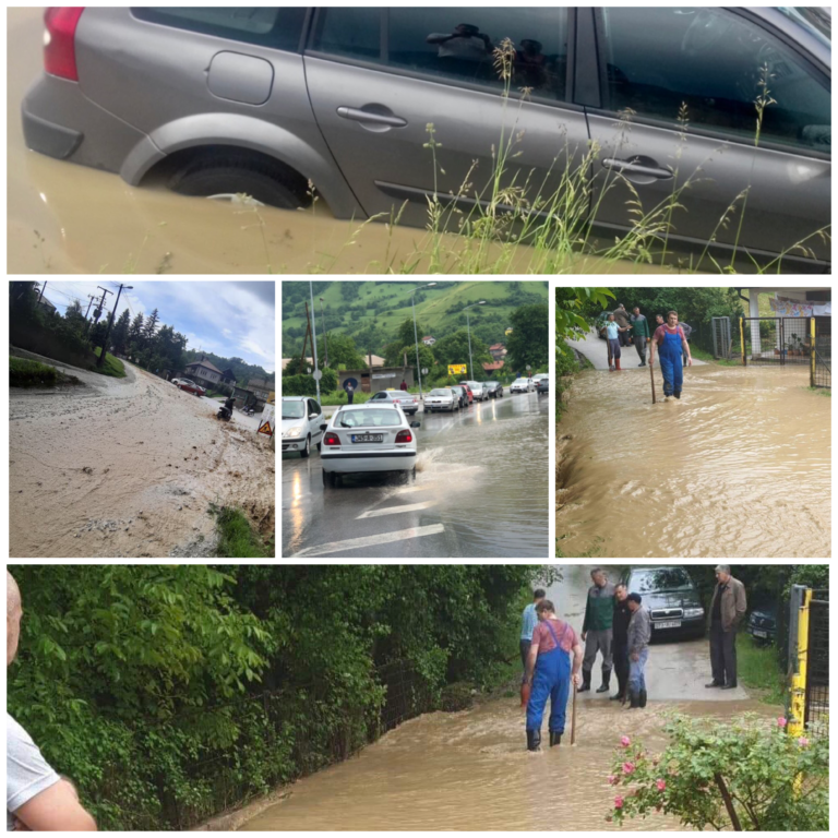 Zenica: Poplavljene kuće, prekinuta putna komunikacija, aktivirano klizište…  (FOTO)