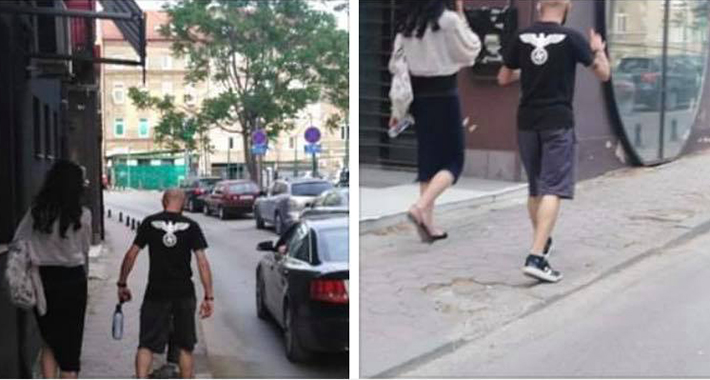 Muškarac sa fašističkim obilježjima prošetao ulicama Sarajeva (FOTO)