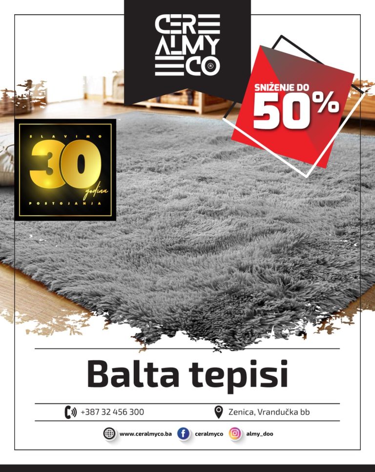 U salonu Ceralmyco očekuje Vas kompletan asortiman Balta tepiha sniženih do 50%