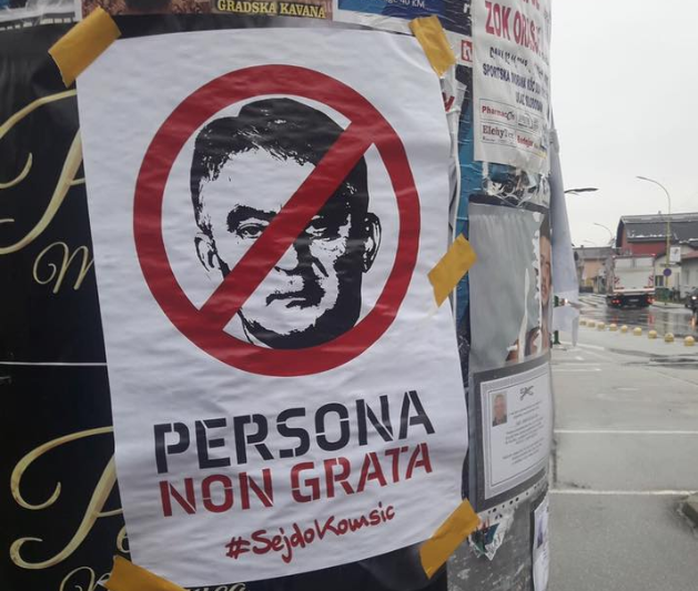 U Žepču osvanule plakate sa prekriženim Željkom Komšićem i porukom “Persona non grata”