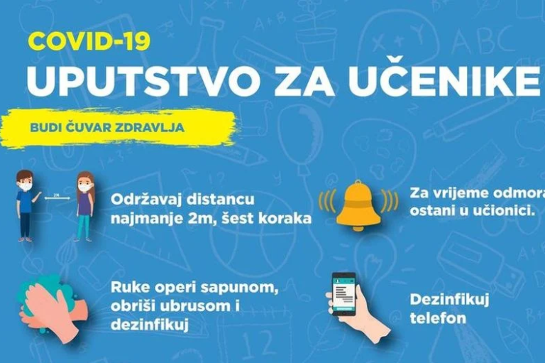 Ovo su preporuke učenicima i prosvjetnim radnicima za zaštitu od koronavirusa