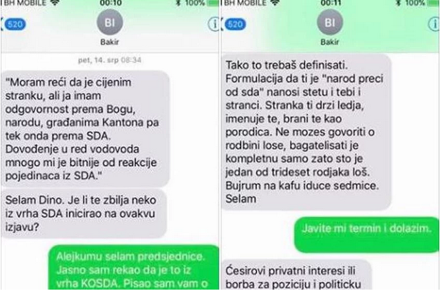 Konaković objavio prepisku s Izetbegovićem: Je li preči narod ili stranka