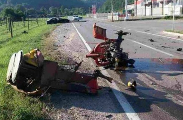 Gornji Vakuf: Automobilom prepolovio traktor, srušio i banderu (FOTO)