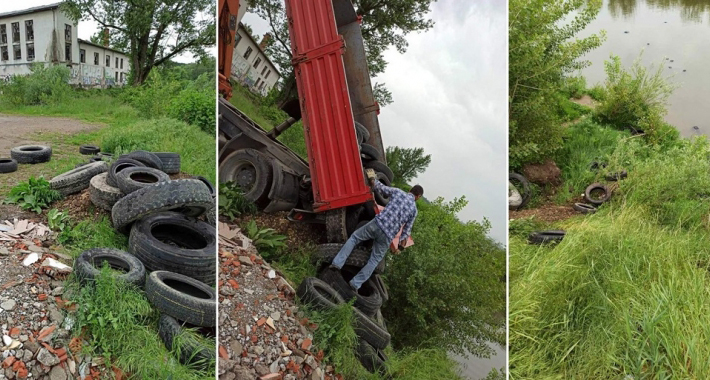 Istovario stare gume u rijeku Bosnu bez žurbe i griže savjesti (VIDEO)