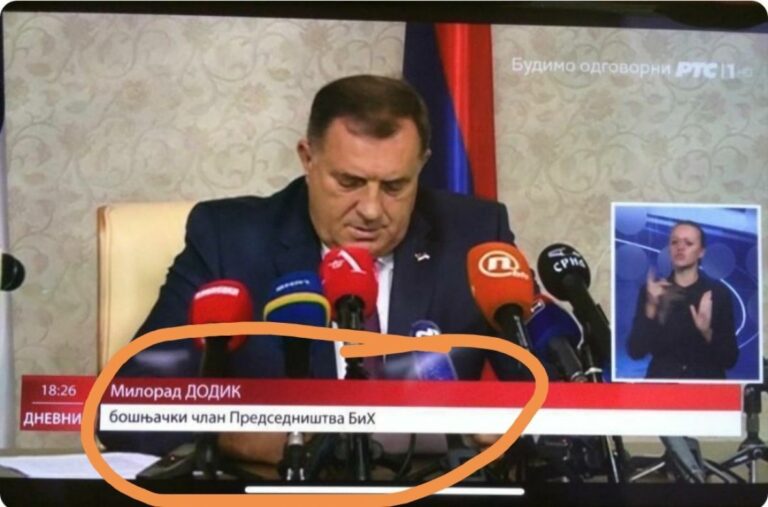 Milorad Dodik u Srbiji potpisan kao “bošnjački član Predsjedništva BiH”