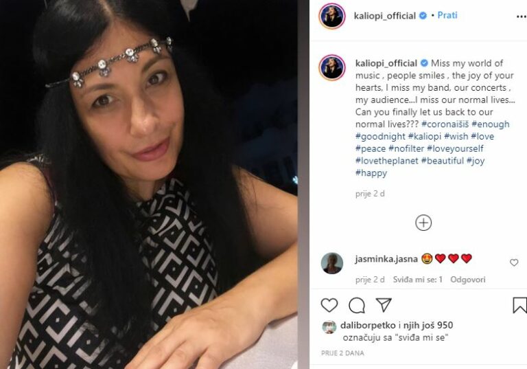 Kaliopi želi normalan život nazad: „Corona, iš, iš!“