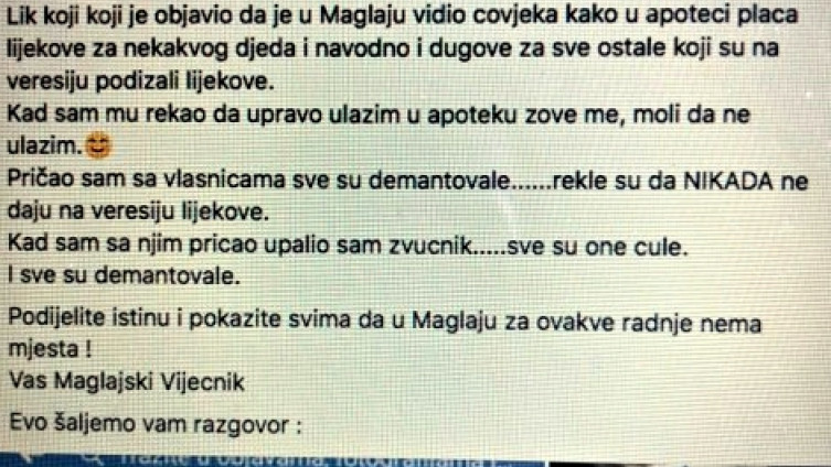 Krije li apoteka iz Maglaja da je plaćen dug penzionera za lijekove